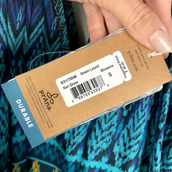NWT PrAna Nari Dress in Green Laurel Small - Picture 6 of 8